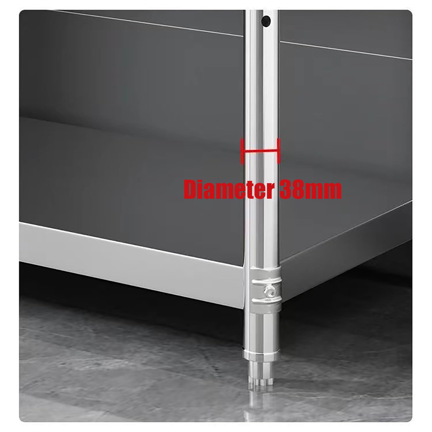 Mesa INOX con Base Abierta, Mesa De Trabajo Y Preparación para Cocinas Profesionales, Mesas De Metal, Banco De Trabajo De Acero para Cocinas Restaurantes Casas Garajes,80x40x80cm