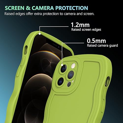 Miniatura 5 de Funda para iPhone 12 Pro, diseño de marco ondulado rizado, TPU suave y flexible, bonita funda ondulada de color sólido para teléfono, funda
