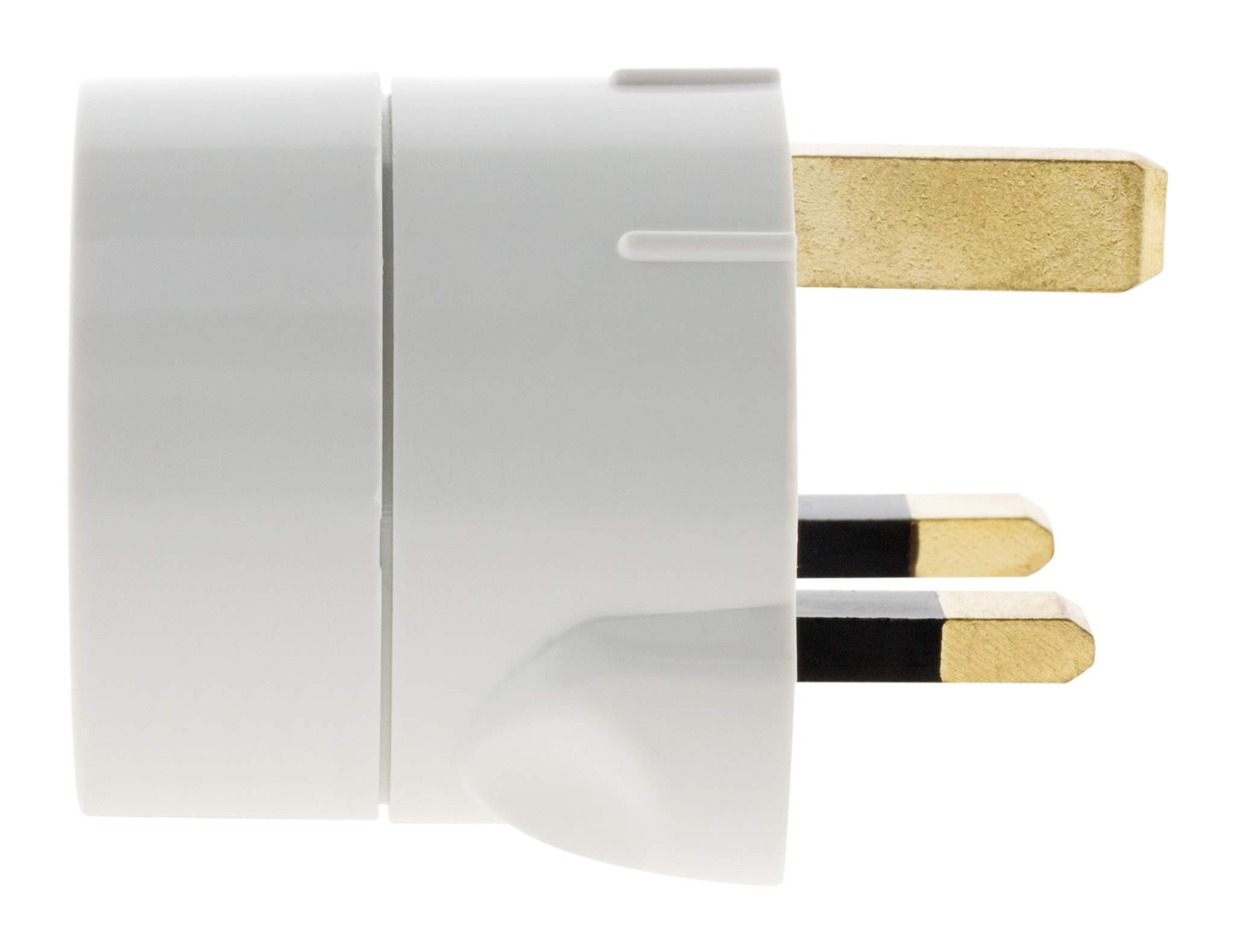 Zenitech - Adapter Podróżny UK do FR - Plastik - Certyfikat CE, Wtyk UK Męski do Gniazda FR Żeńskiego - Idealny dla Podróżujących - Łatwy w Użyciu - Wygodny - Biały