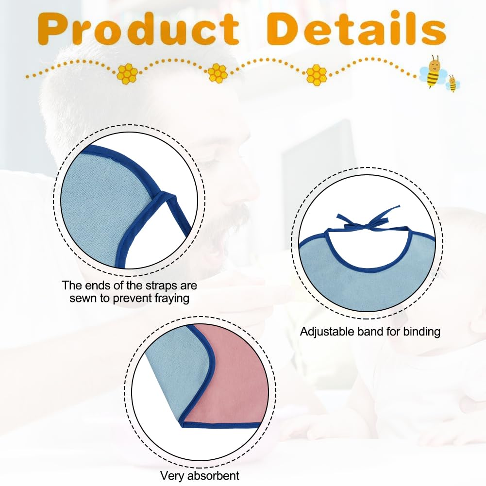 Bavoirs Imperméables pour Bébé en Forme de U, Ajustable, Tissu Lavable, Éponge