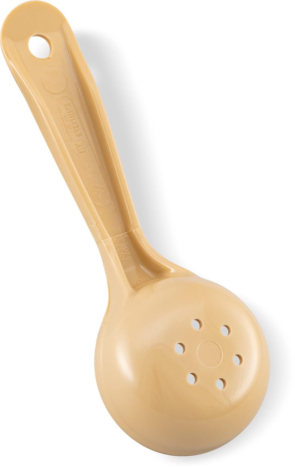 Carlisle FoodService Products Measure Miser Plastic Perforated Measuring Spoon with Short Handle, 2 Ounces, Beige - (Pack of 12)