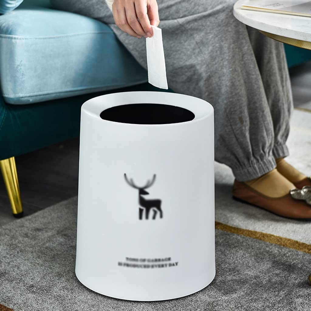 Mülleimer Runder Mülleimer kanal, perfekt for Badezimmer, Schlafzimmer, Büro, 8L12L Abfall & Recycling Küche(8l)