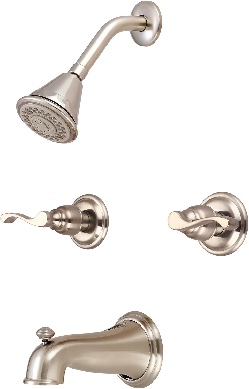 Central Brass 8997-B4 Brass Four Function Showerhead Two Handle Tub & Shower Set in Chrome