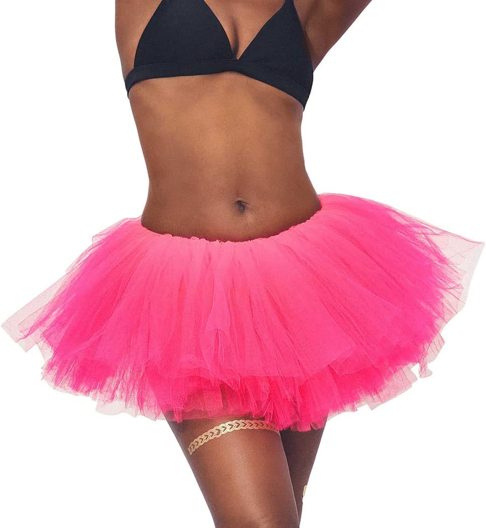 REETAN Women Tulle Tutu Skirt 6 Layered Ballet Dance Rave Tutus for Adults - Image 3