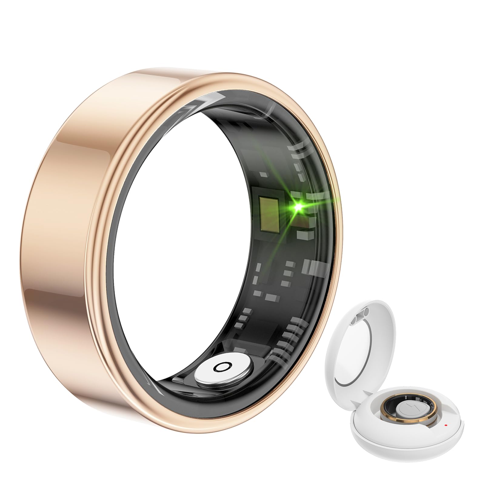 Smart Ring Fitness Tracker Fitness Ring Step Tracker Sleep Monitor Heart Rate Monitor Health Tracking No Subscription Fee for Android iOS Gold 11