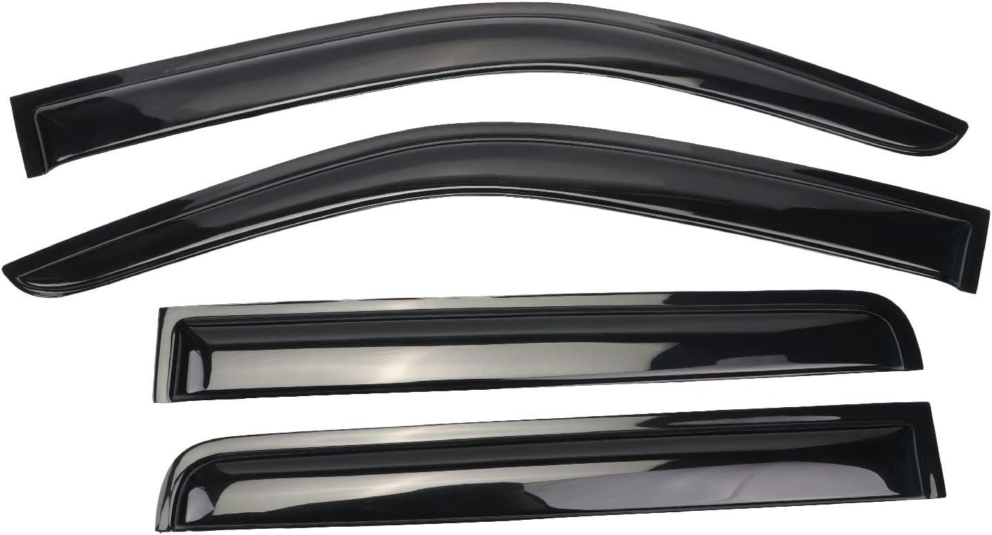 Window Visor Tape-on Side Wind Window Deflectors for Trucks 2005-2021 Nissan Frontier Super/Crew Cab, Rain Guards, Window Visors for Cars, Vent Deflector 4 pcs 94407