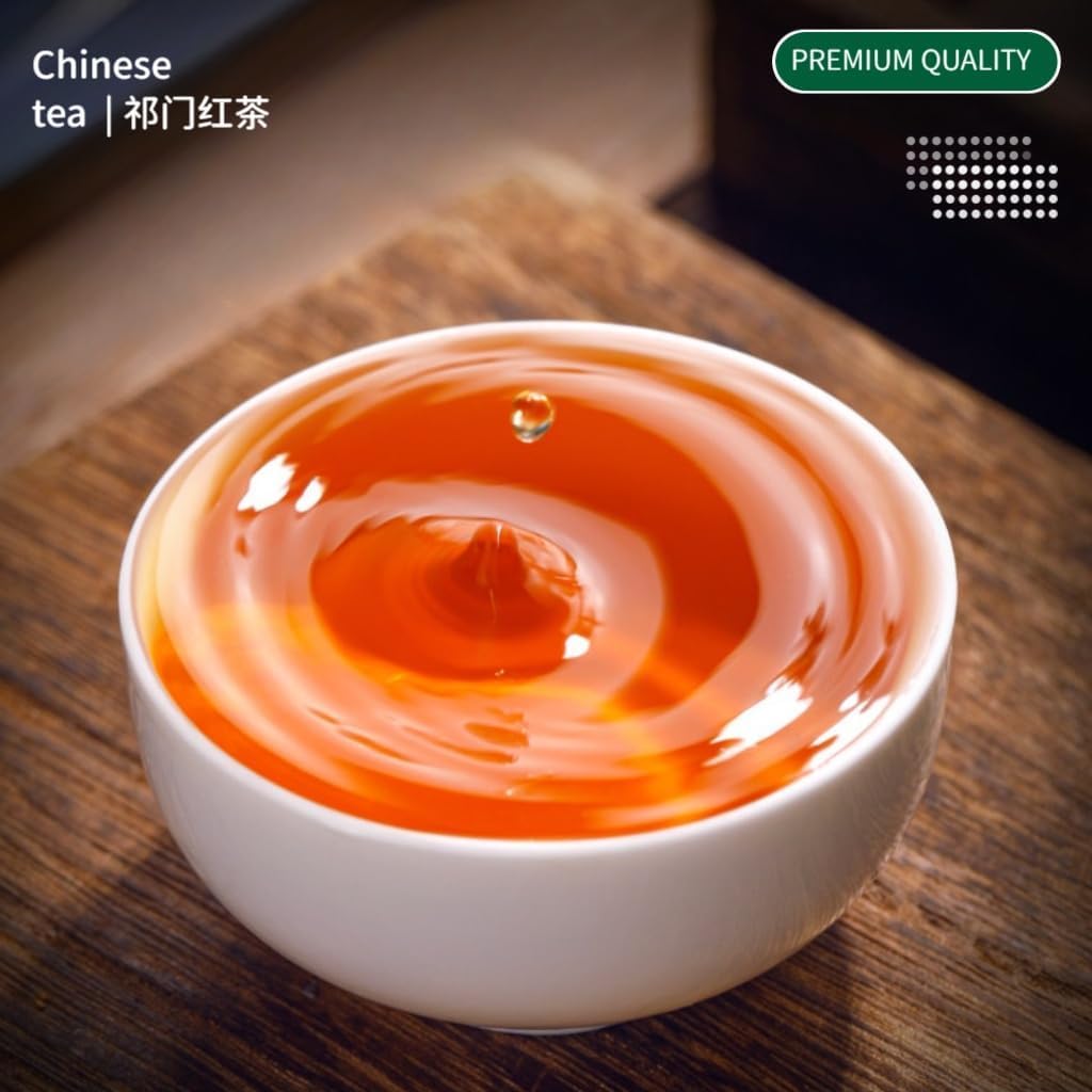 Premium Qimen Schwarzer Tee | Starkes Aroma & Sanfte Süße | Natürlicher Schwarzer Tee Keine Zusatzstoffe 500g / 17,64oz