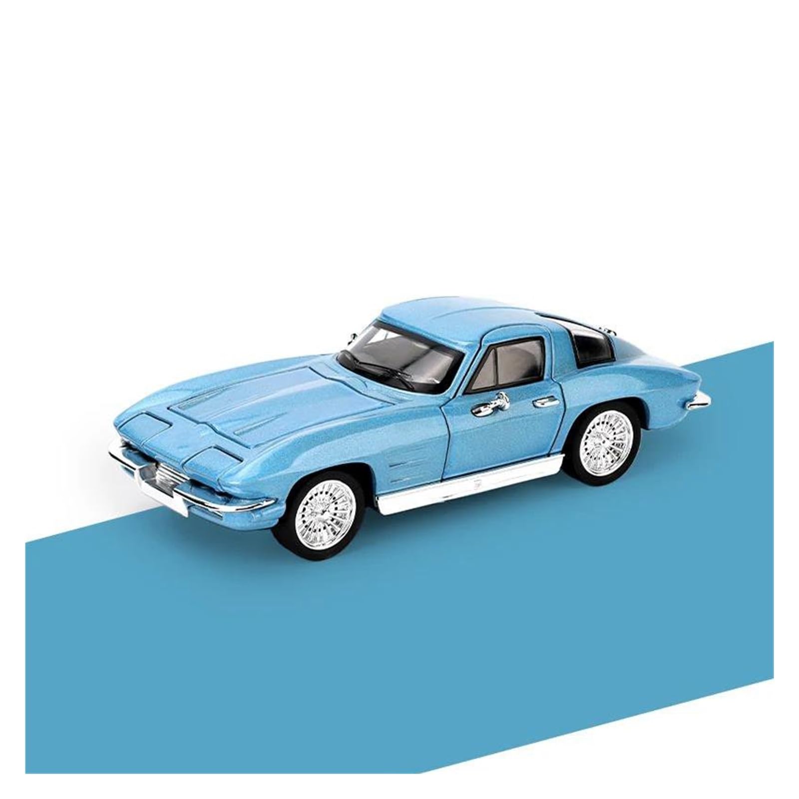 Scale Die-Cast Model Car 1:32 For Chevrolet For Corvette C2 Supercar Alloy Metal Diecast Car Model Display Ornaments(Blue)