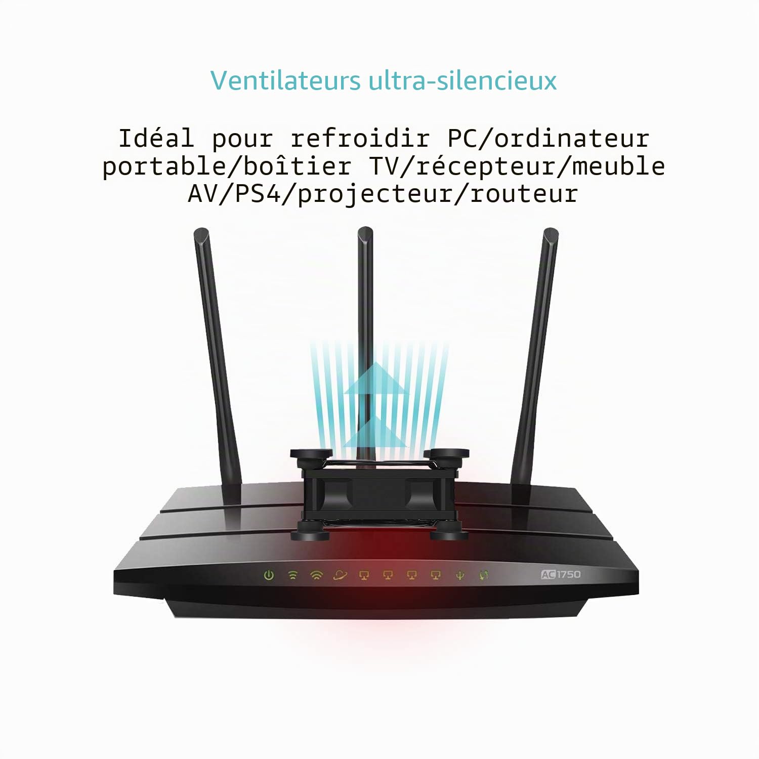 upHere ventilateur pc 80mm USB Silencieux Fan 5V Trois Vitesse Réglable ventilateur de Refroidissement pour PC/Xbox/Playstation/TV Box,etc.