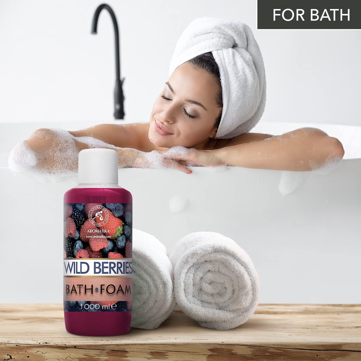 Espuma Baño Frutos del Bosque 1000ml - Buen Sueño - Belleza - Cuidado del Cuerpo - Bienestar - Relajación - Aromaterapia - Spa - Baños de Burbujas - Bath foam Wild berries