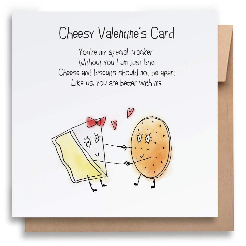 Jolly Good Valentine's Day Card - Cheesy Valentine, for him, for her, for them with funny rhyme, printed on 100% recycled card