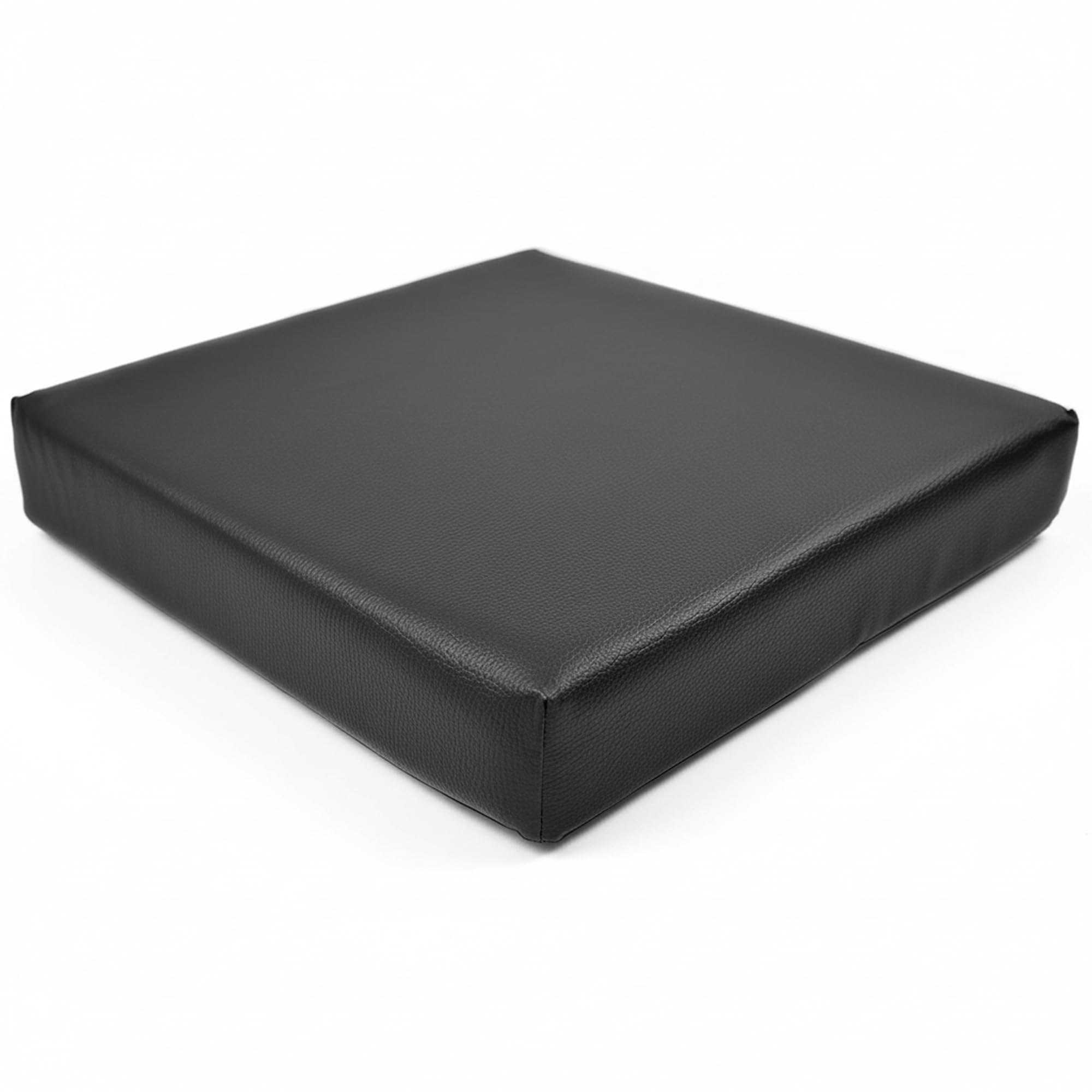 Sitzauflage für Rollstühle und Bürostühle zur Druckentlastung | Sitzkissen mit Kunstlederbezug | Ergonomisches Rollstuhlkissen | Kunstleder (schwarz, 43 x 48 cm)