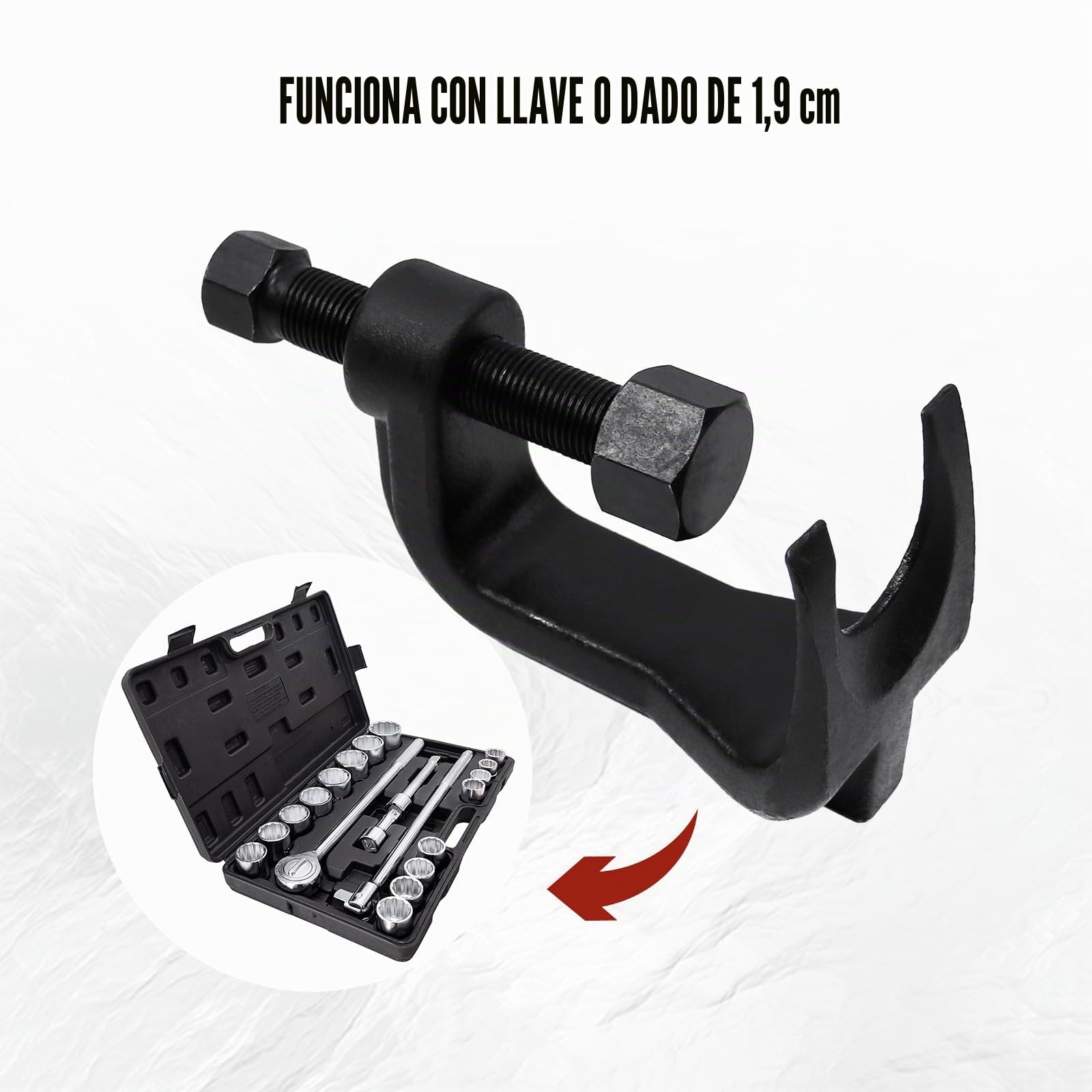 Sporacingrts 25112 Separador de rótula, herramienta de extracción de rótula, extractor de rótulas ajustable que se extiende hasta 2 3/8 pulgadas para coches, camiones y SUV