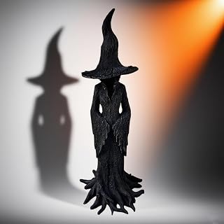 Cracker Barrel Witch Statue，2025 Tree-Rooted Robes & Crooked Hat Design，Dark Fantasy Decor，Collectible Gift for Halloween Enthusiasts (7.8 inches)
