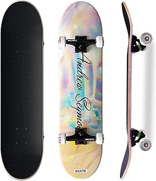 Skateboard Complete/Skateboard Complete Set/Maple Deck Skateboard Set Complete Skateboard 31 x 8 inches Standard Concave Skateboard Reliable, Sturdy and Safe with a Load Capacity of 150 KG Double Kick