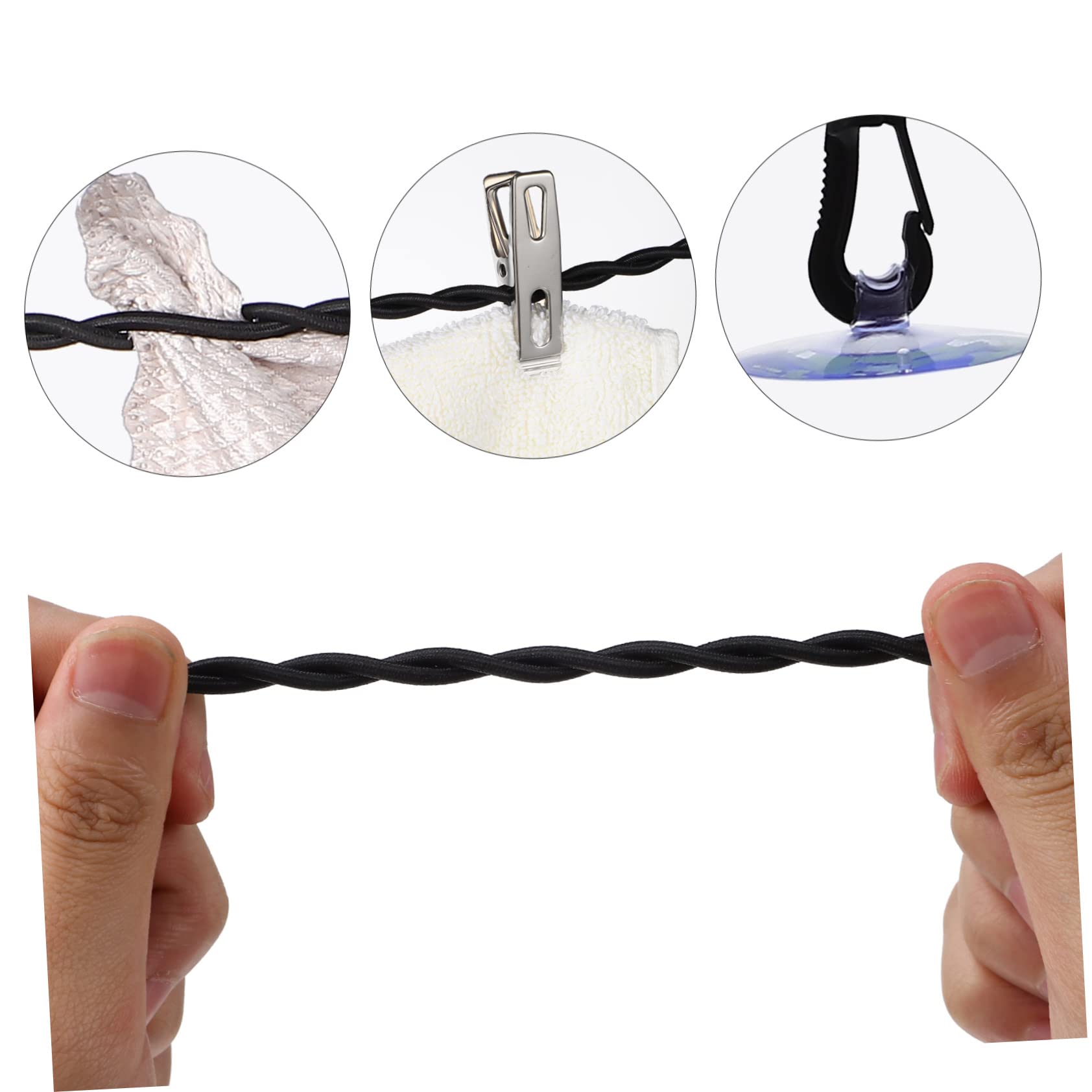 ABOOFAN 6stücke Reise-wäscheleine Mit Saugknöpfen Und Clips Ausziehbare Elastische Camping-zubehör Für Indoor Outdoor Nutzung Verstellbar Und Einfach Zu Fixieren Für Hotels Und