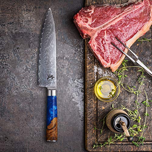 Samcook WW-SC-003 Damascus Chef Knife - 8 Inch Professional Sharp Gyuto Knife - Japanese Vg-10 High Carbon Stainless Steel Kitchen Cooking Knife thumb #6