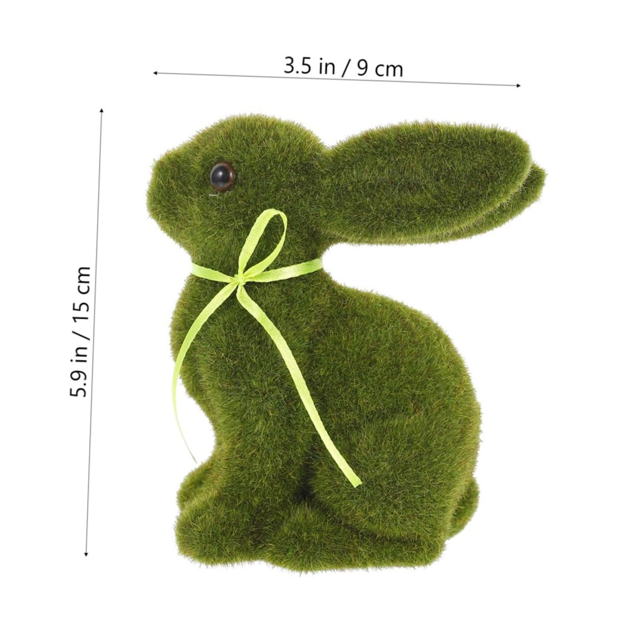 Lurrose Decorazioni Pasquali 4 Coniglietti Floccati Artificiali Verdi di Media Dimensione, Ornamenti da Tavolo e Giardino per Feste di Pasqua, Decorazioni a Forma di Coniglio Pasquale