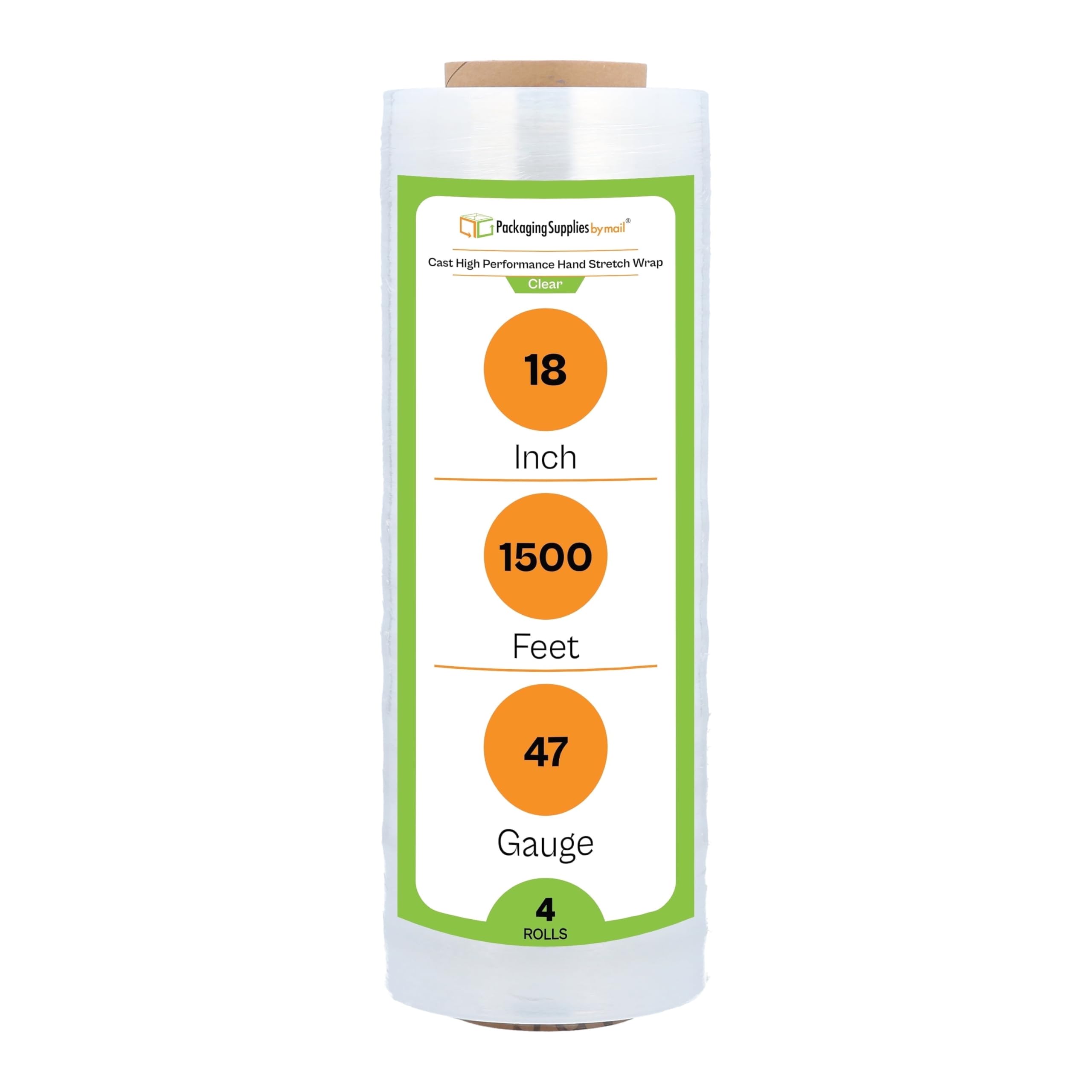 Lot De 4 Rouleaux De Film étirable Transparent 45,7 Cm X 450,7 M 12 Microns