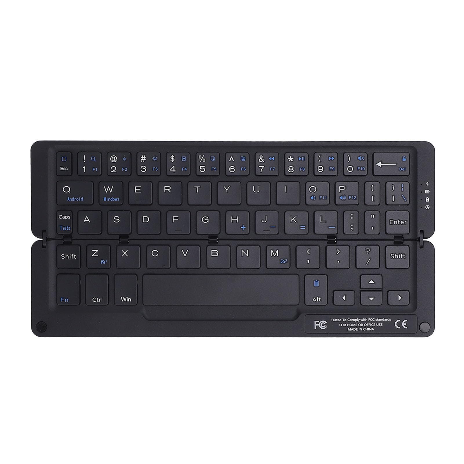 Asixxsix Tastiera Bluetooth pieghevole, tastiera pieghevole con supporto magnetico, ergonomica, in lega di alluminio, portatile, per, smartphone, tablet e laptop (GRAY)