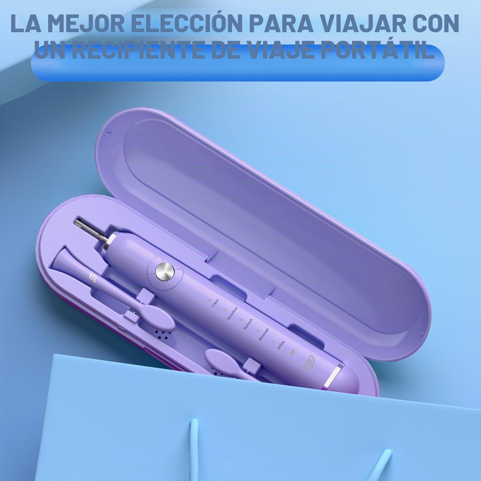JTF Cepillo de Dientes Electricos Sónico Adultos, 6 Cabezales y IPX7, 40000 VPM y 5 Modos, Sensor de Presión y Temporizador de Cepillado Ultrasónicos para Mujer Hombres Electric Toothbrush con Estuche