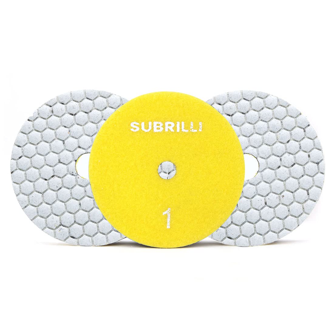4 Inch Dry 3 Step Diamond Polishing Pads Kit 3-Pcs Step1 for Granite Quartz Marble Concrete Terrazzo