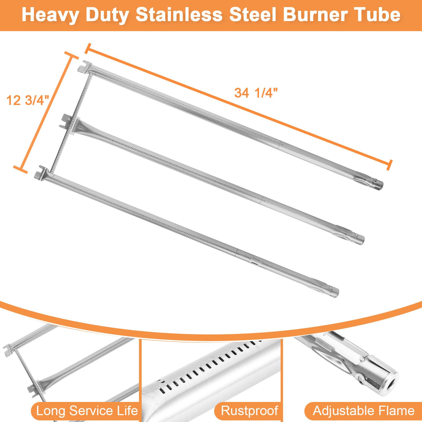 67820 67722 Lot de tubes de rechange pour barbecue Weber Genesis 300 Series (2007-2010), Genesis E310 E320 S310 S320 EP310 EP320 avec boutons de commande latéraux, brûleur de barbecue en acier
