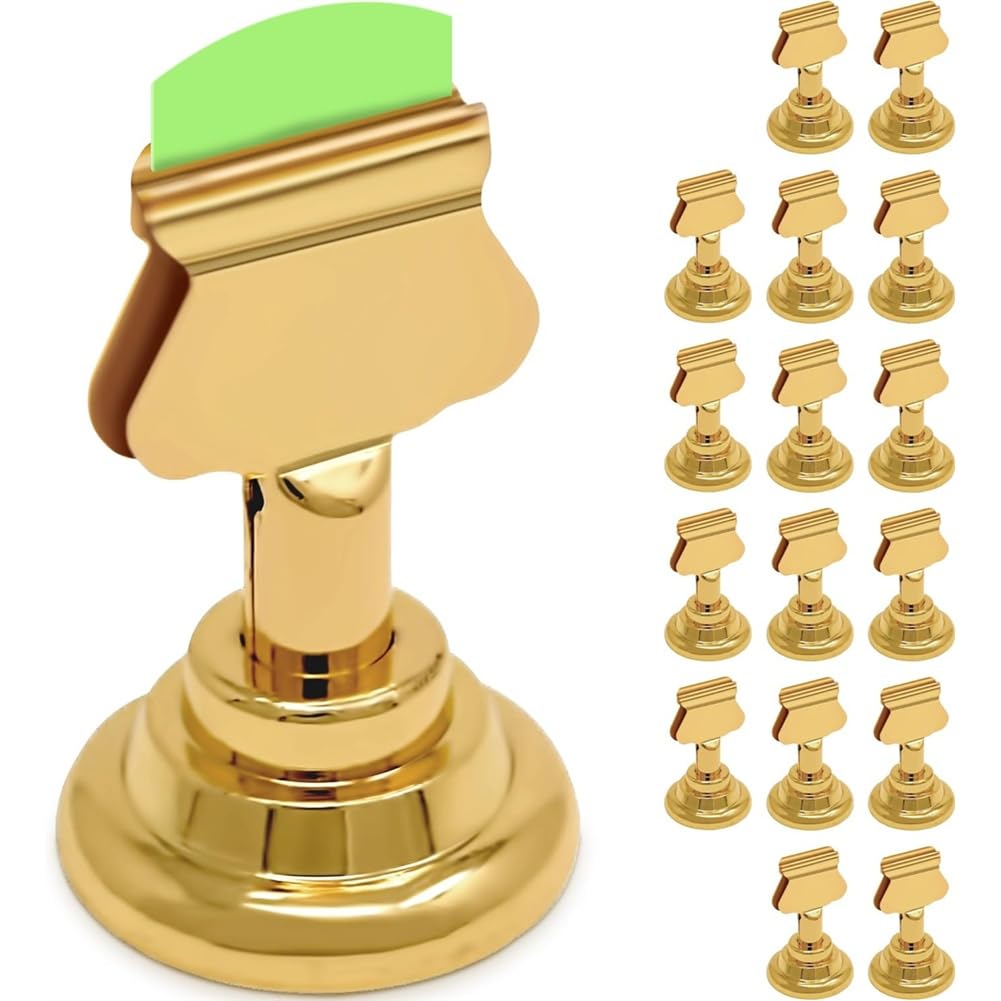 Jnchdghwa Vertical Card Holder 16 Pcs Premium Metal Table Number Holders Place Card for Wedding Party Table Decor Card Holder