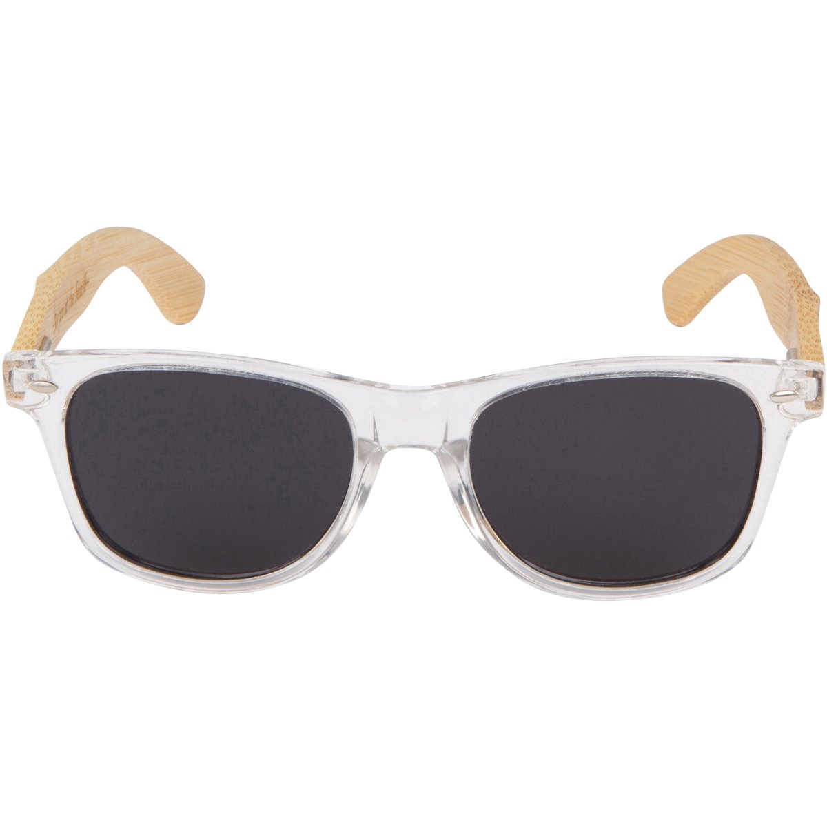 WOODIES Bamboo Wood Sunglasses with Clear Plastic Frames
