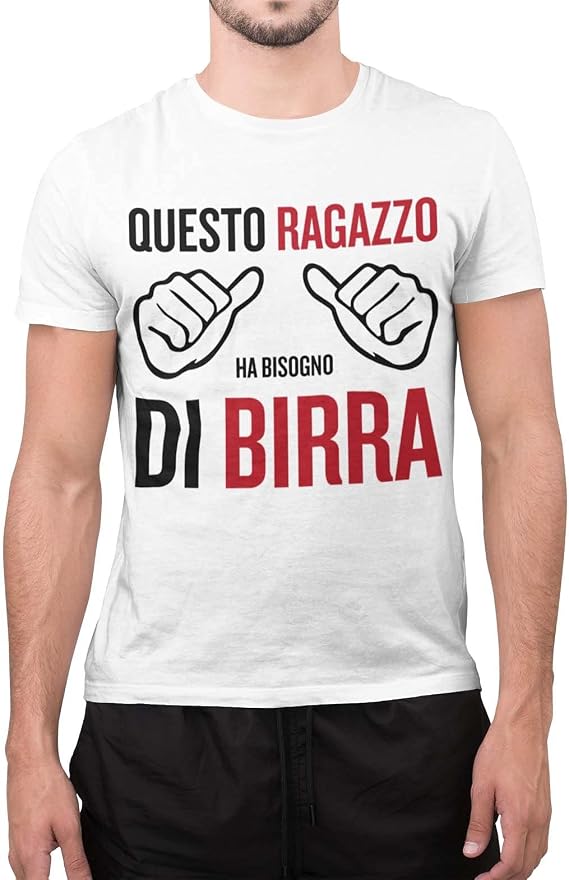 CHEMAGLIETTE! T-Shirt Divertente Uomo Maglietta con Frase Questo Ragazzo Ha  Bisogno di Birra Tuned : Amazon.it: Abbigliamento