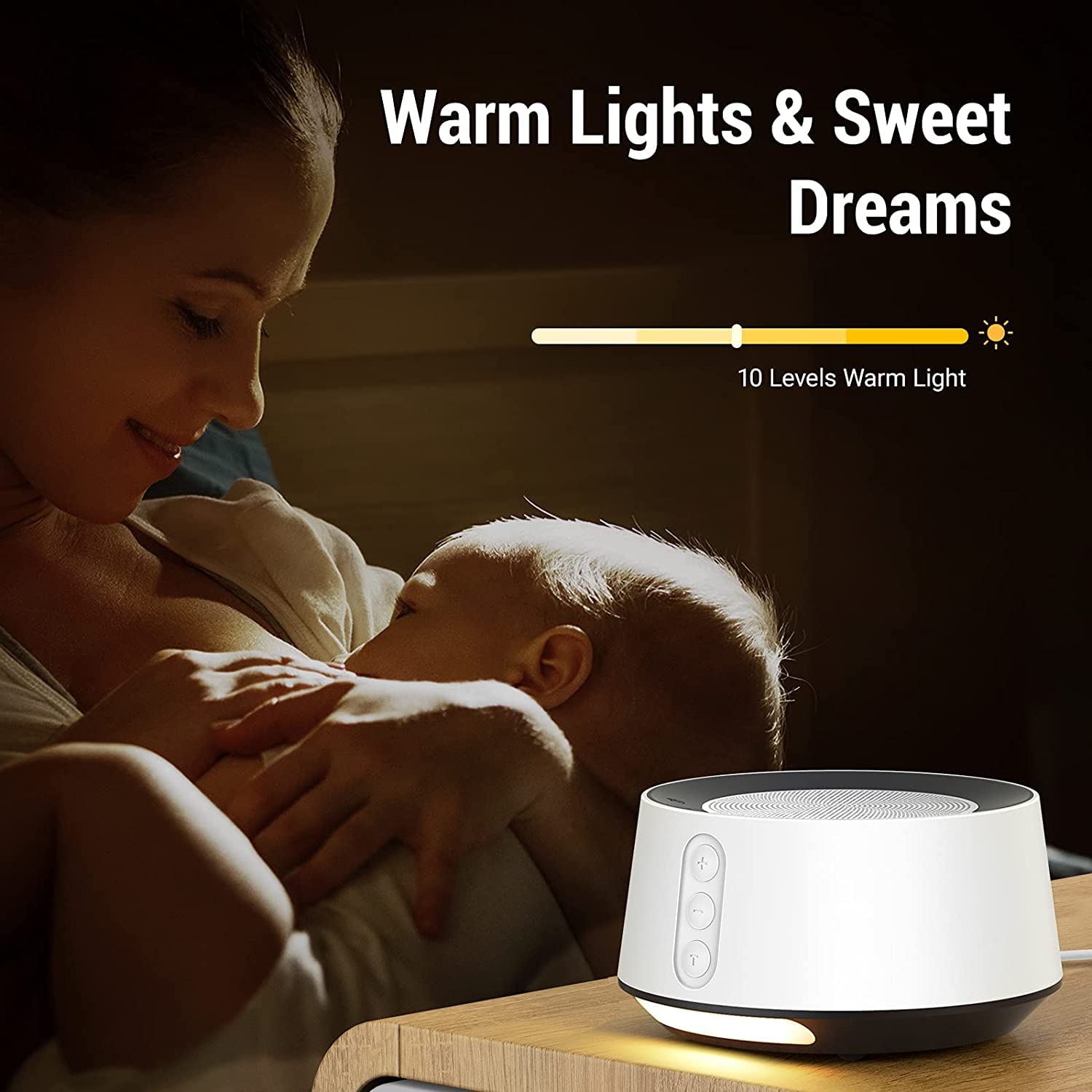 Macchina per il rumore bianco con luce notturna regolabile per dormire, 14 colonne sonore ad alta fedeltà, timer e funzione di memoria, plug in, macchina audio per neonati, adulti