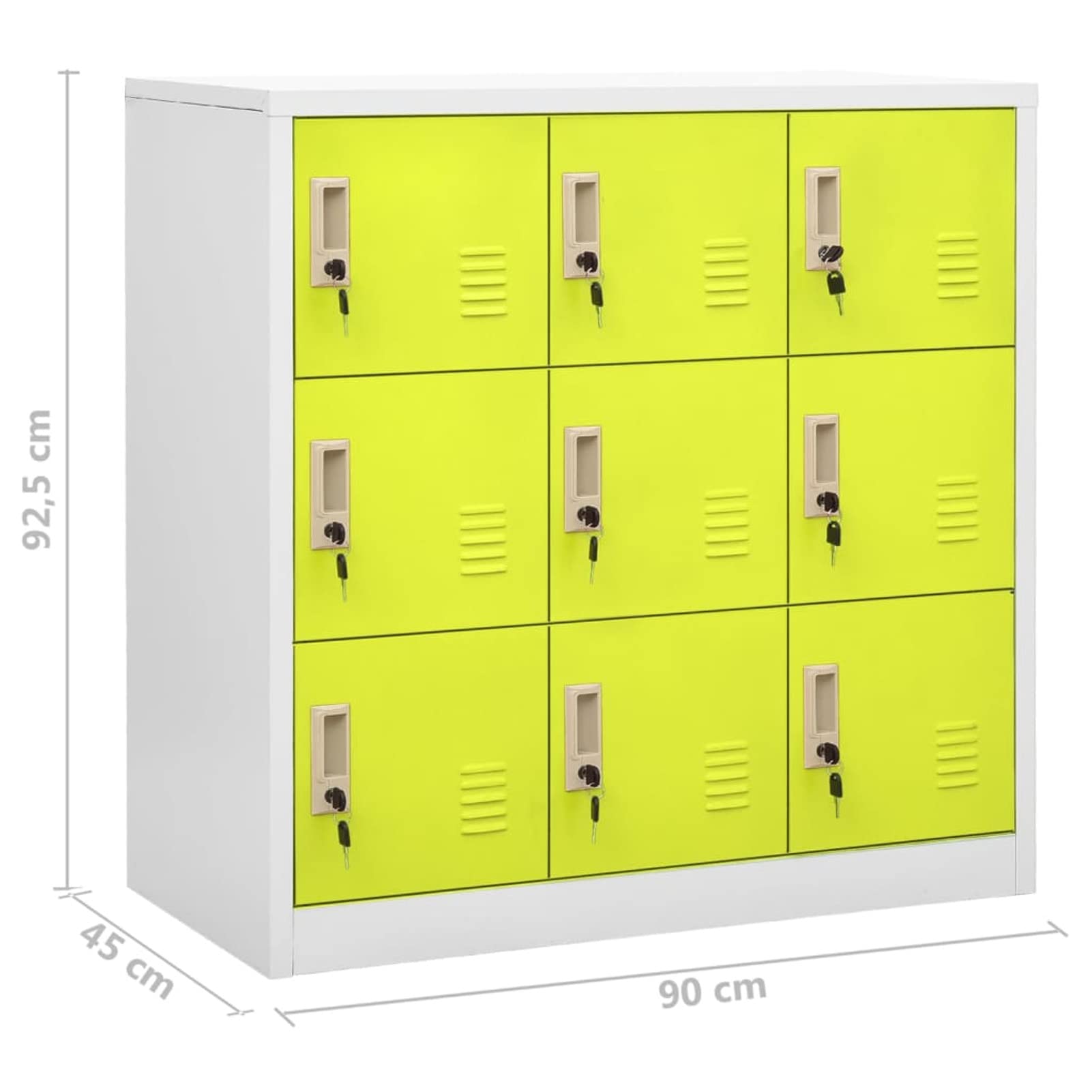 Armadietto a Chiave Grigio Chiaro e Verde 90x45x92,5 cm Acciaio