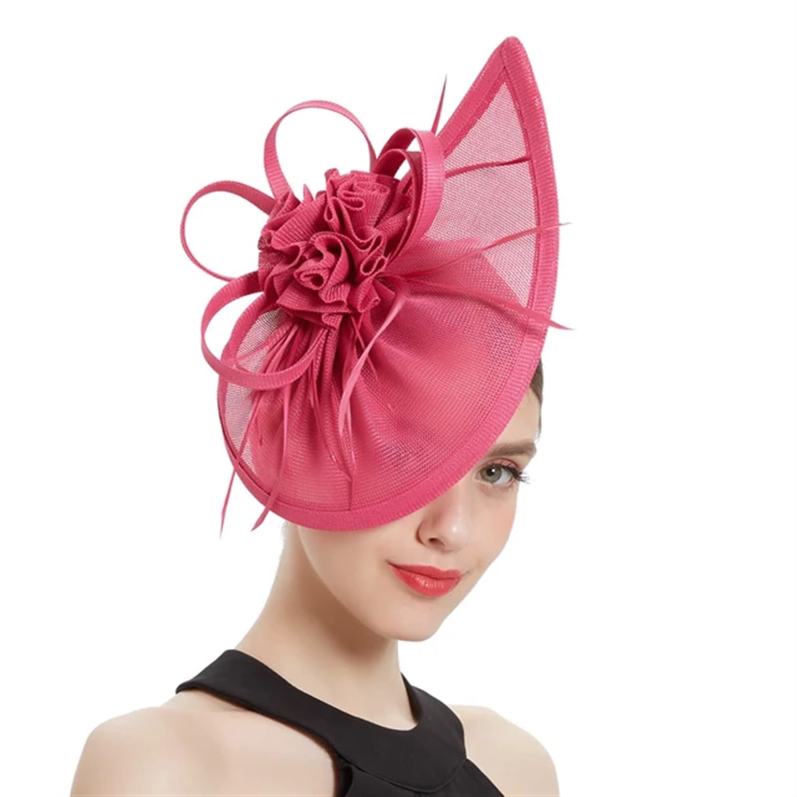 UALXPAO Wedding Hats Tea Party Teardrop Fascinator Hat Headband Flower Headwear for Cocktail for Tea Party,Weddings(Color2)