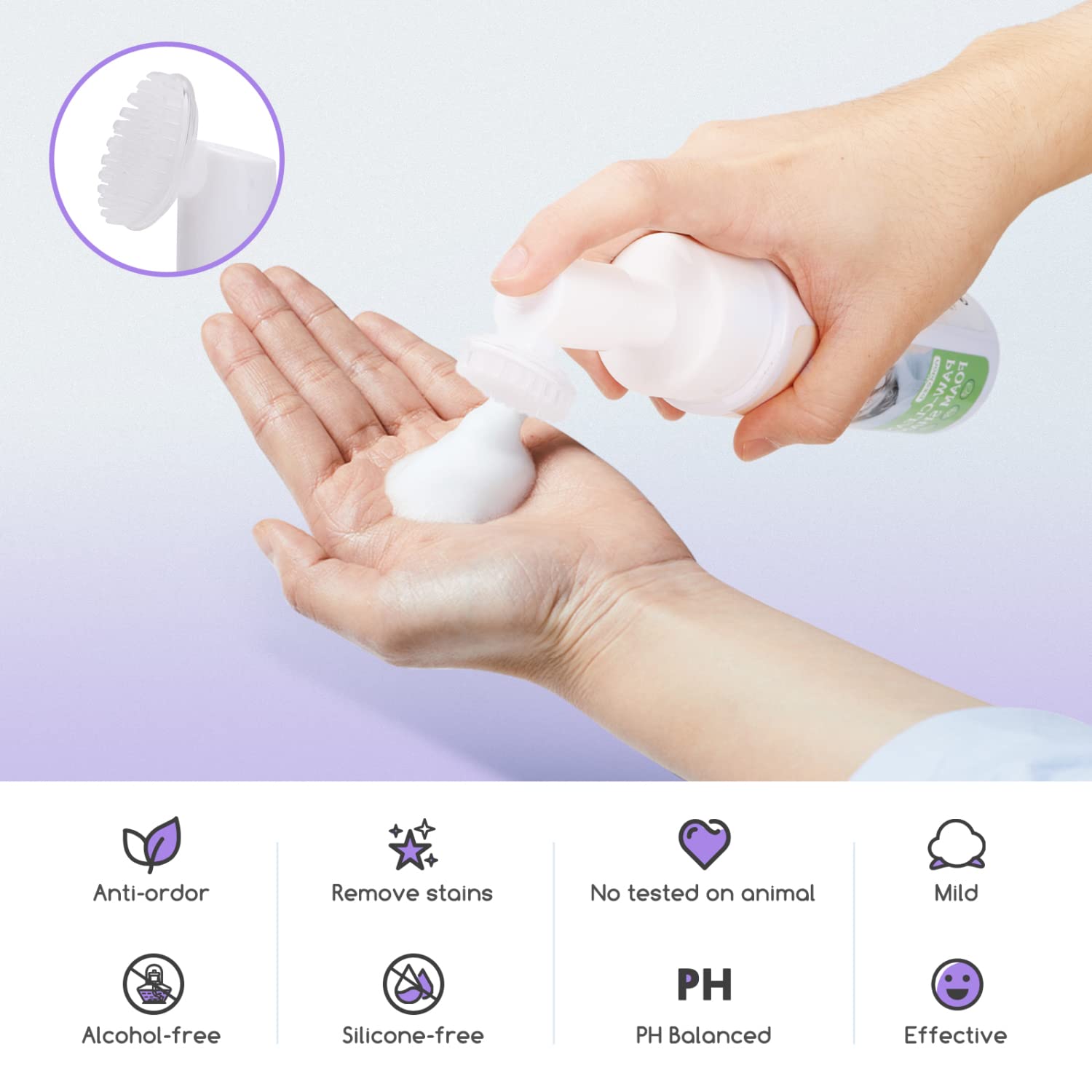 Nobleza Shampoo a Secco per Cani e Gatti e Coniglio,Dopo Aver portato a spasso Il Cane, Prima di Andare a Letto,Ipoallergenico Shampoo per Cuccioli di Gattino con Profumo di Lavanda(250ml