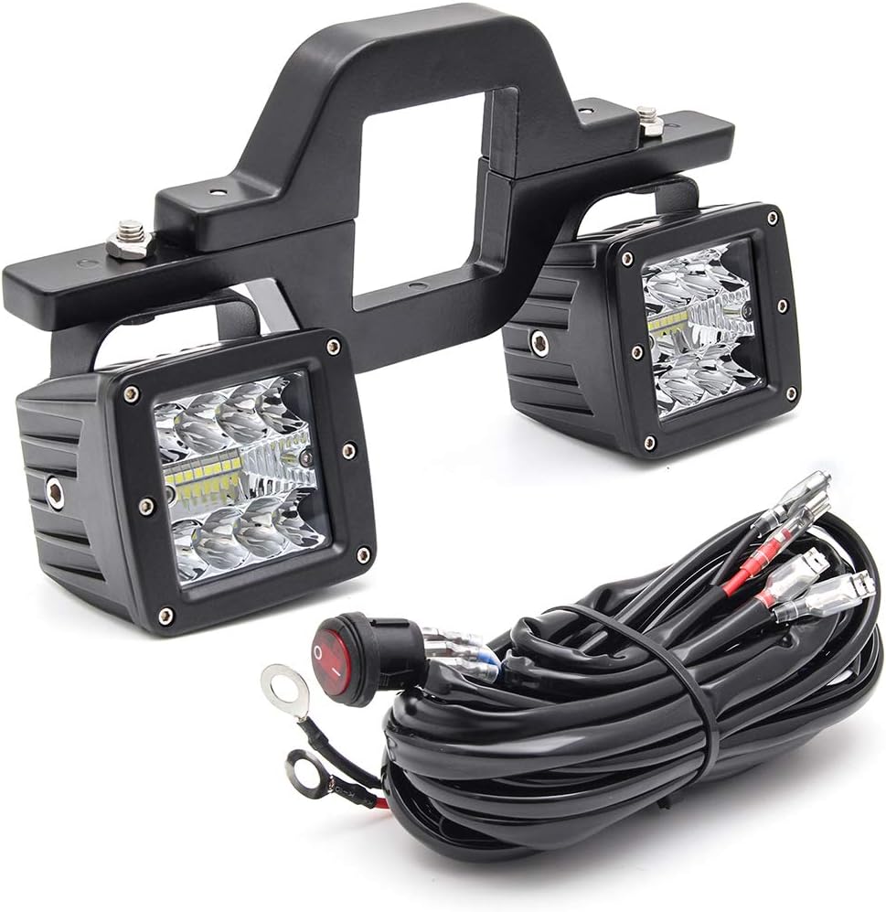 Chelhead Hitch Lights — 2 Pieces 3 inches Combo Backup Lights for Trucks with 2.5 inches Tow Hitch Mounting and Wiring Harness as Reverse Lights Compatible with Trucks SUV Pickup Tralier