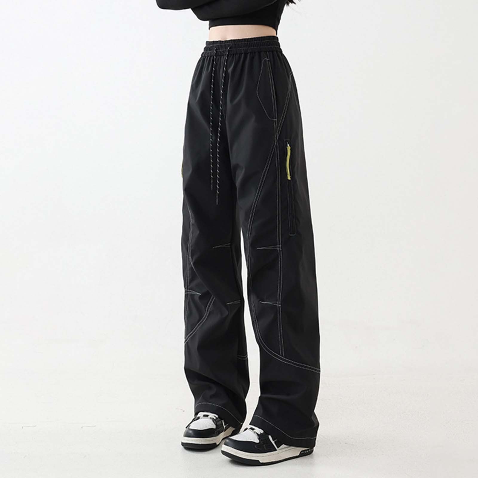 Generico Pantaloni da Trekking Donna Estivi Ciclisti Curvy Sweatpants Palestra Lavoro Palazzo Wide Leg Harem Protezioni Sportivi Pantalone Estivo Cargo Push Up Jogger