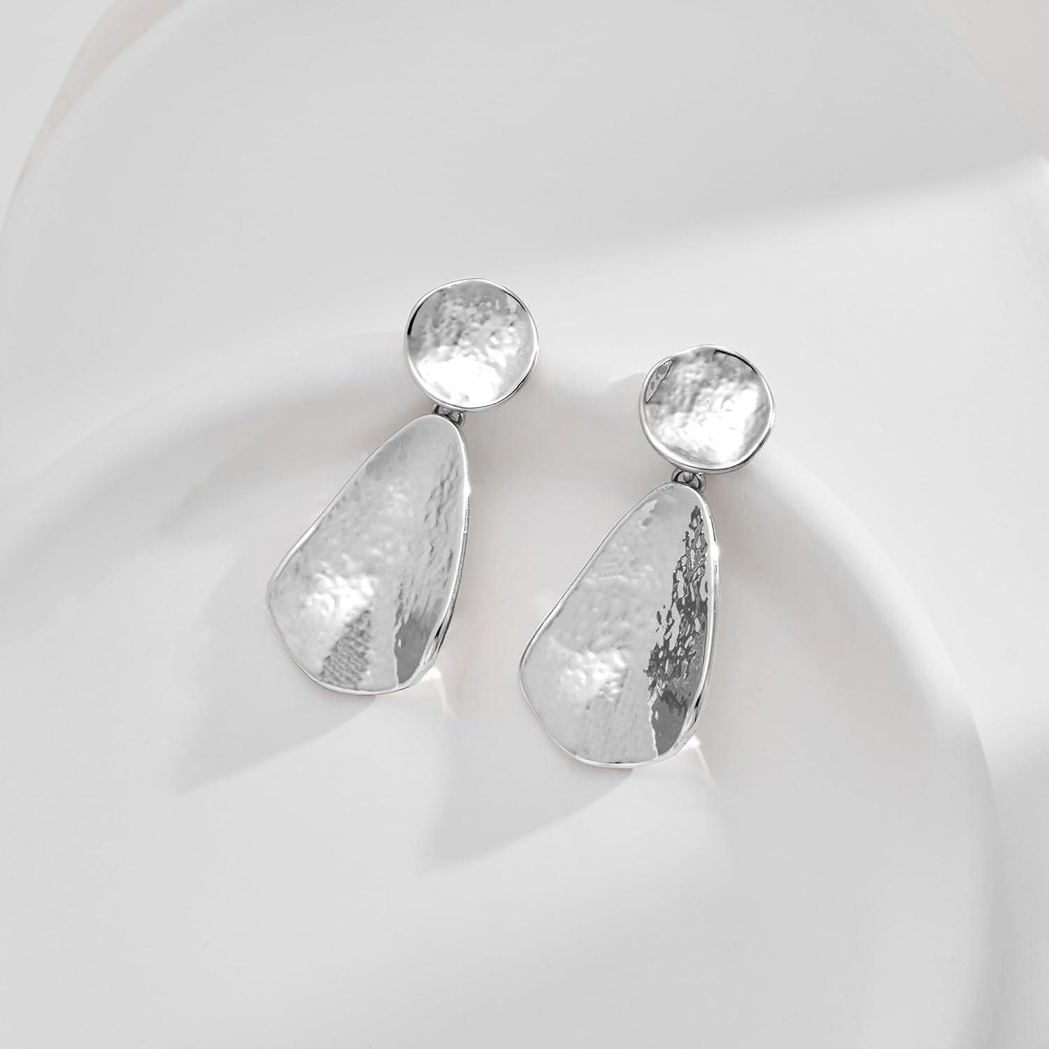 YUJIE Gold Plated Earrings for Women Geometric Chunky Dangle Earring Trendy Silvery Two-Tone Statement Jewelry - Image 6