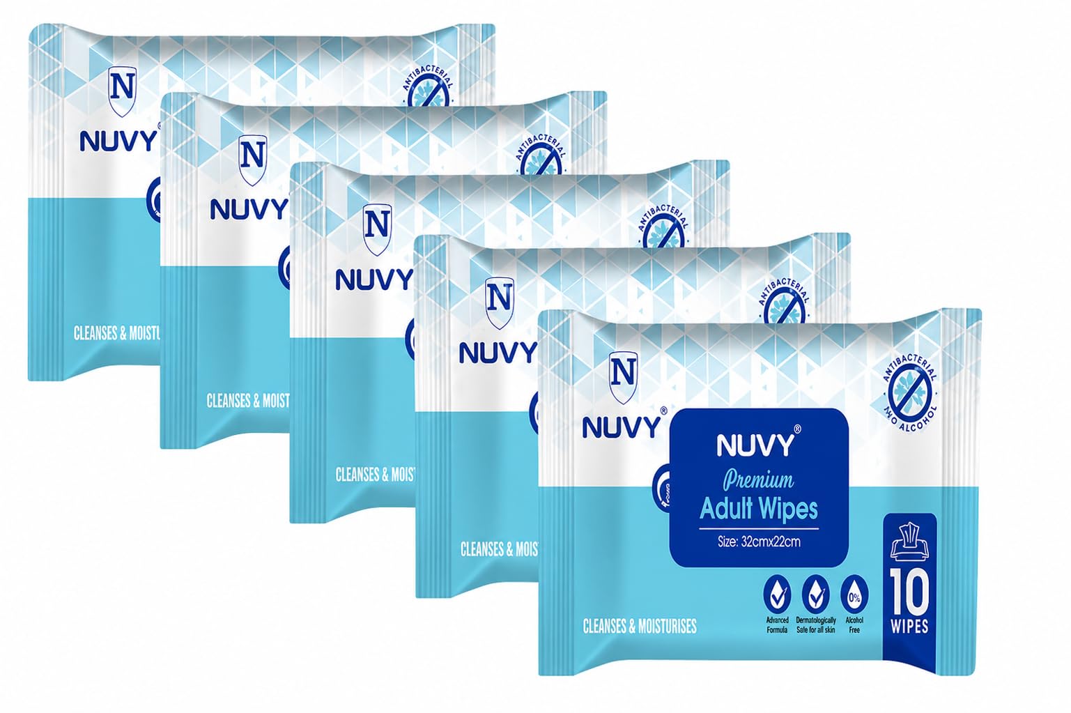 FP NUVY Bath Wet Wipes | Soft Bed Bath Wipes for adults | 10 Large Wipes/Pack (32 x 32 cm) | Alcohol-free & Clinically Safe | Pack of 5 (50 Wipes, Size 10 wipes in a echopack-image-47