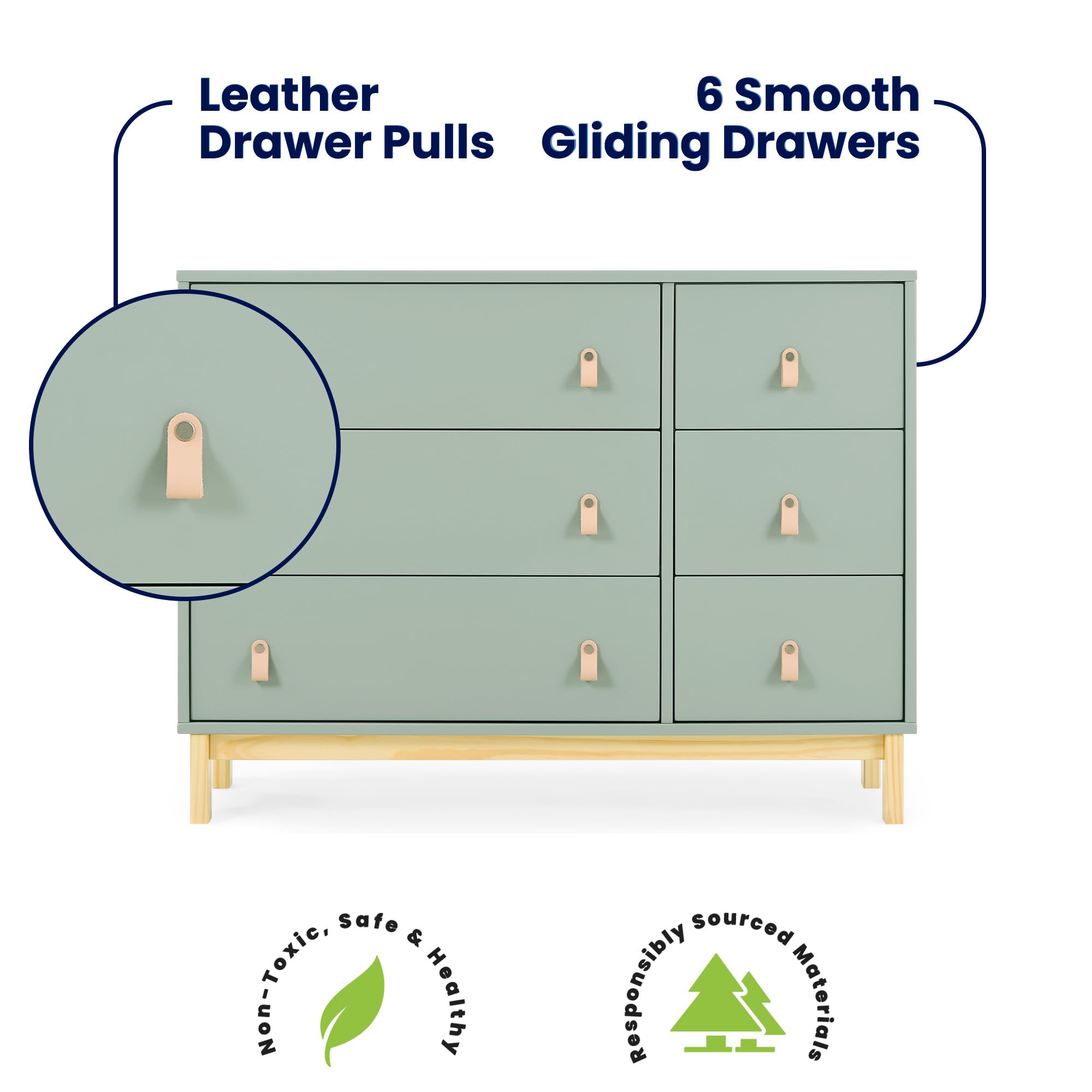 chinese dress ladies babyGap Legacy 3 Drawer Dresser with Leather Pulls and Interlocking Dr main image 1