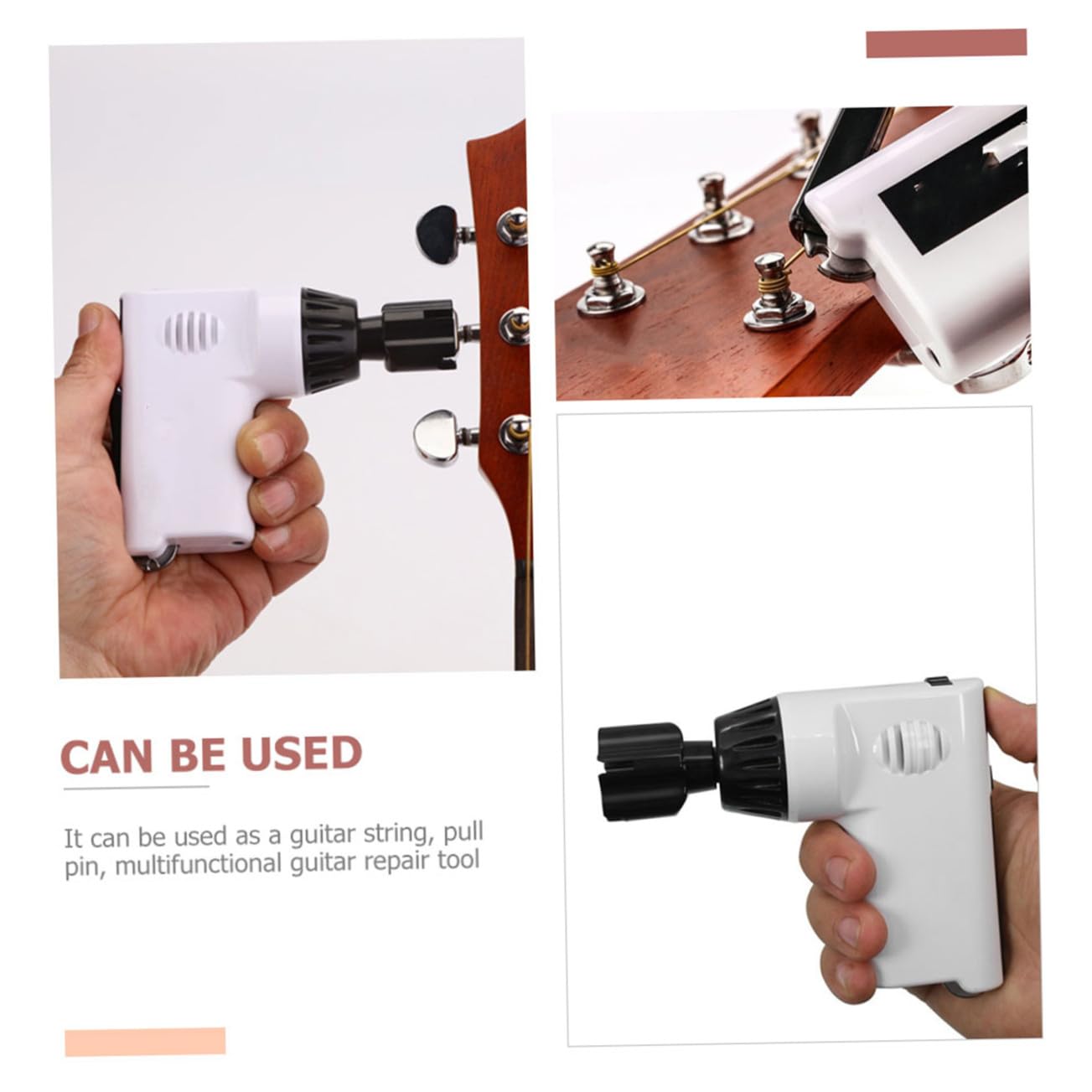 Enrollador de Cuerdas Eléctrico para Guitarra, Blanco