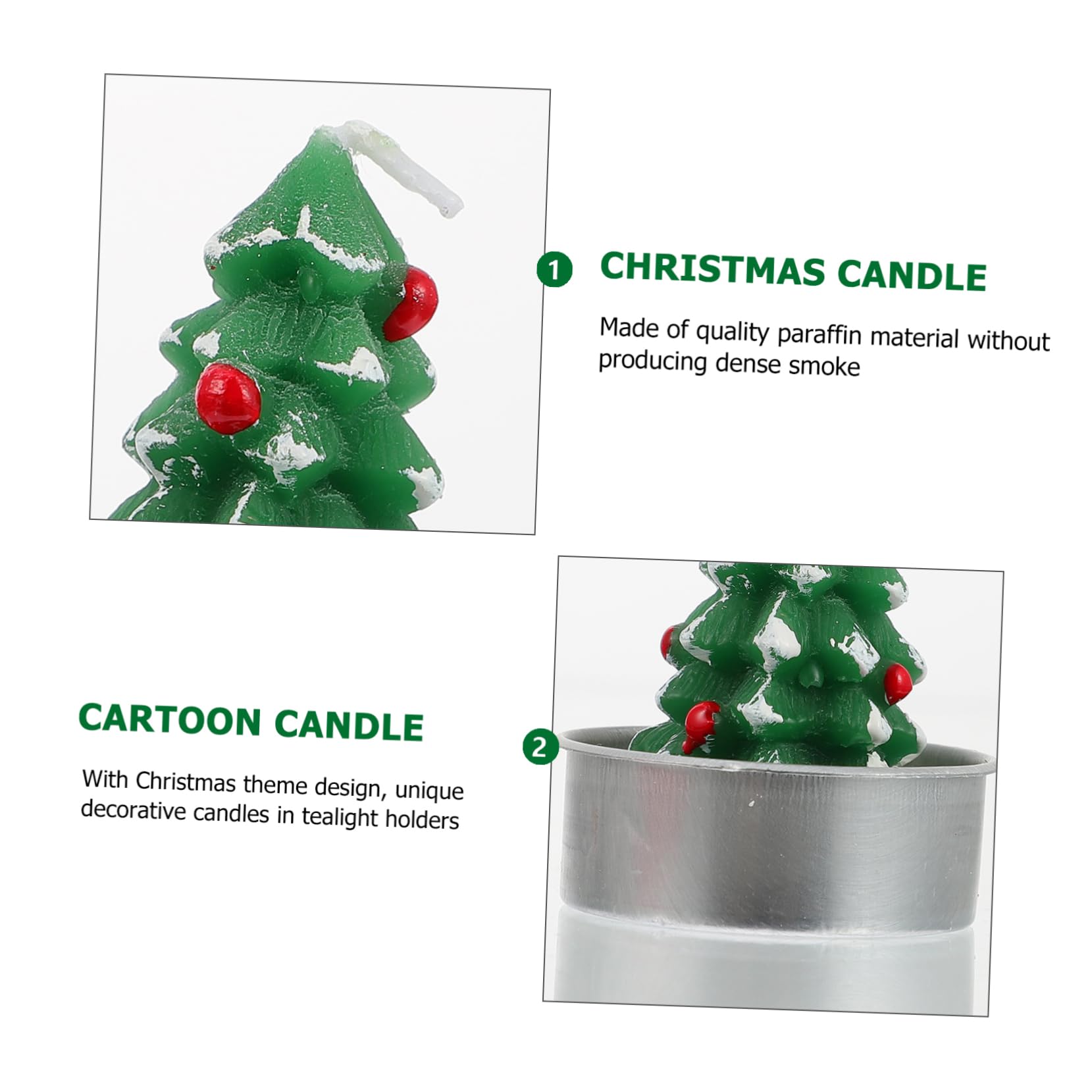 FUNOMOCYA Paraffin Christmas Candles Tree Design Holiday Decor Decorative Props for Hotel Wedding Birthday