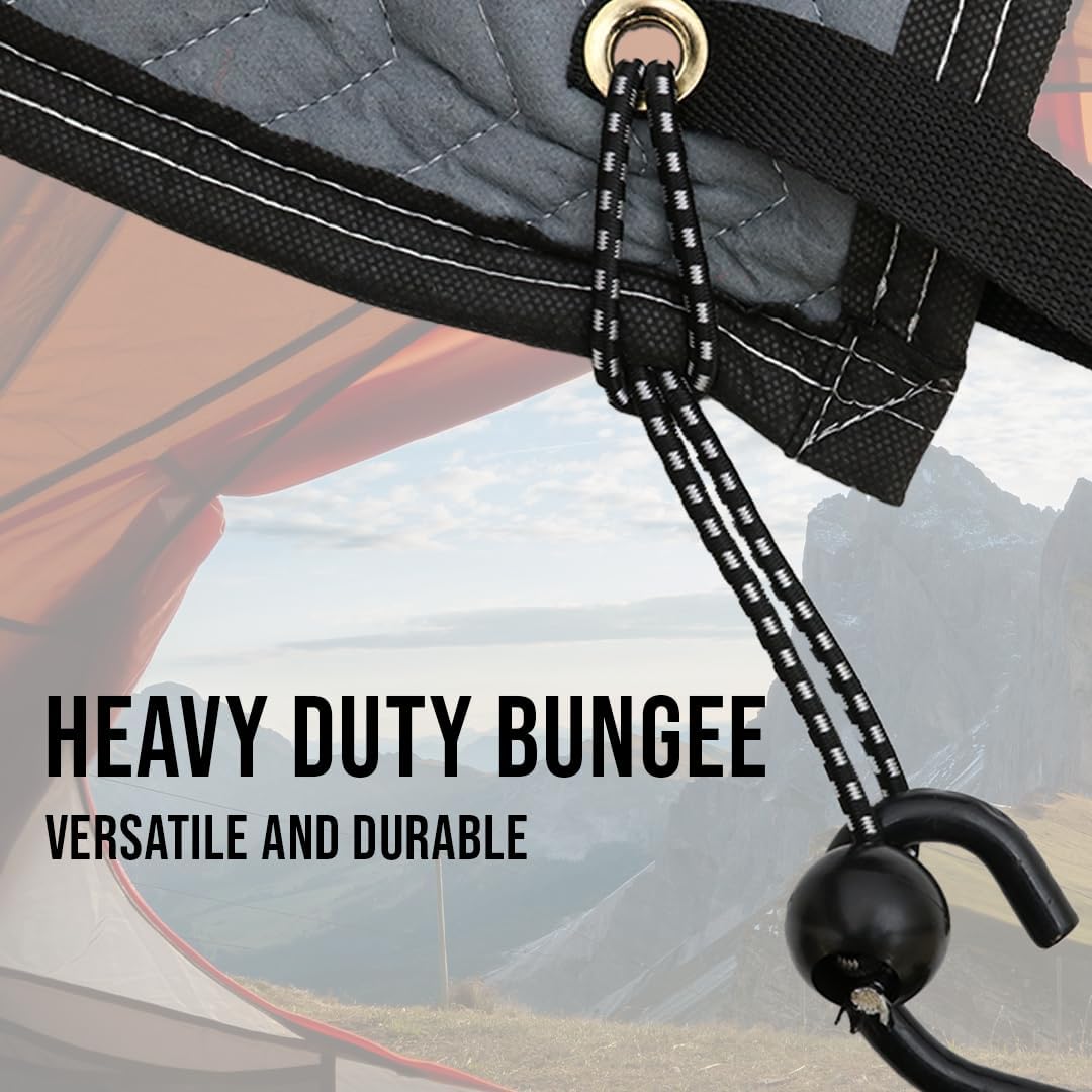 BoxerTool 50 Pack Ball Bungee Cords 9" Bungee Cord with Balls UV Resistant – for Tarps, Canopy, Tents, Poles, Cargo, Camping
