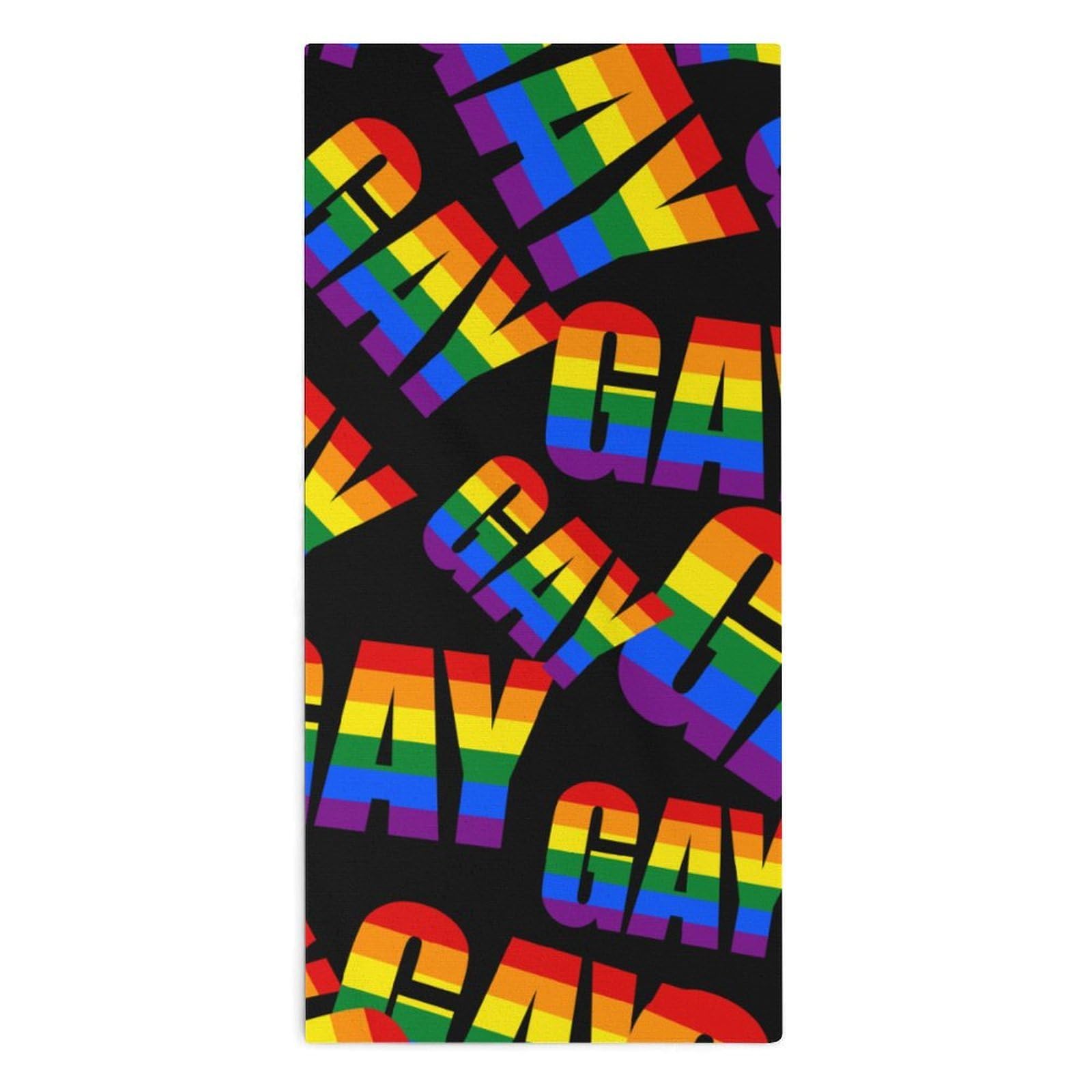 NCLQVJXZKHW Gay Prouds-Rainbow Lgbt Hand Towels Soft Face Towel Gym Bathroom Travel Hotel 13"x28"