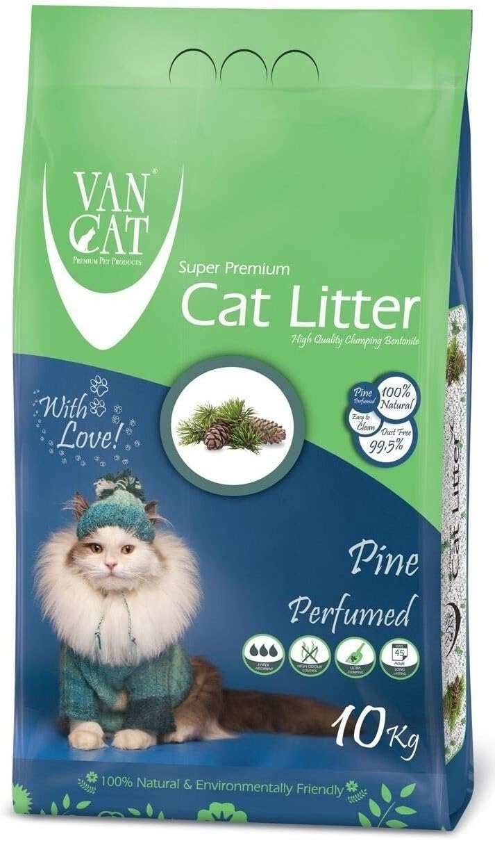 White Bentonite Clumping Cat Litter Pine 10K Compact