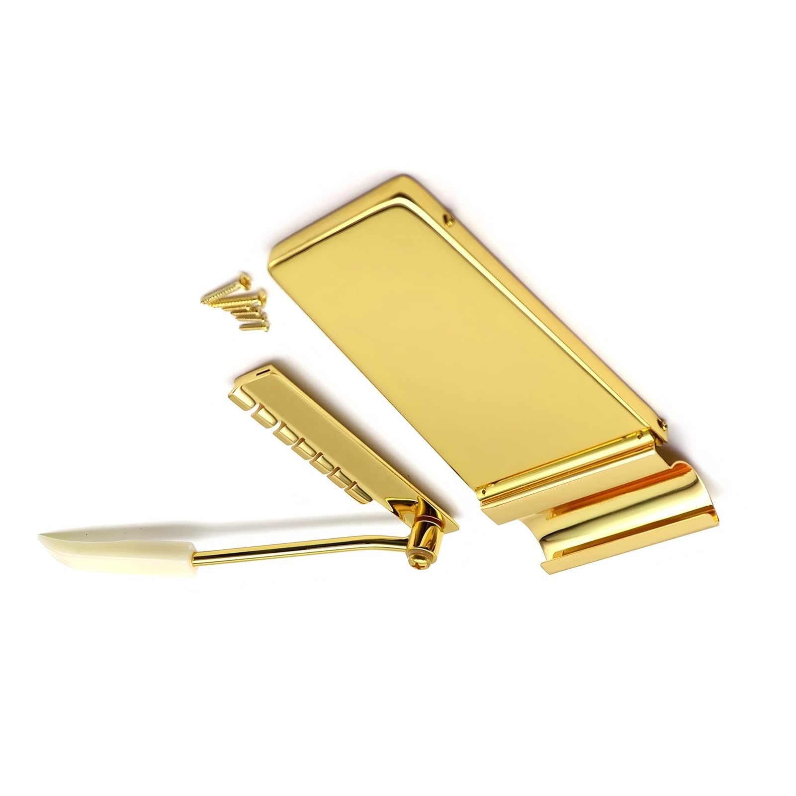 Generic Gitara Elektryczna Tremolo Bridge Tailpiece Solidny materiał Mosiężny dla ES SG Firebird Flying V z Ramieniem Tremolo dla Miłośników Gitary (GOLD)