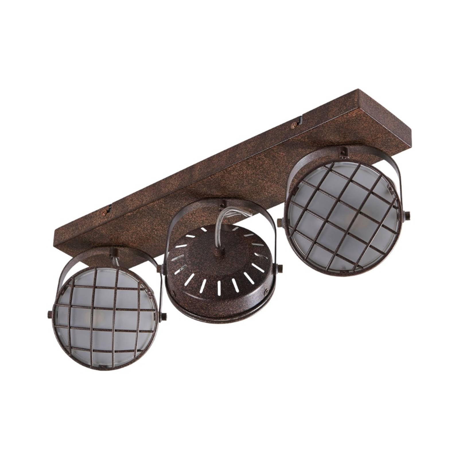 Ceiling Light 'Tamin' dimmable (Industrial Design) in Brown Made of Metal for e.g. Living Room & Dining Room (3 Light Sources, G9) from Lindby | floodlight, Spotlight