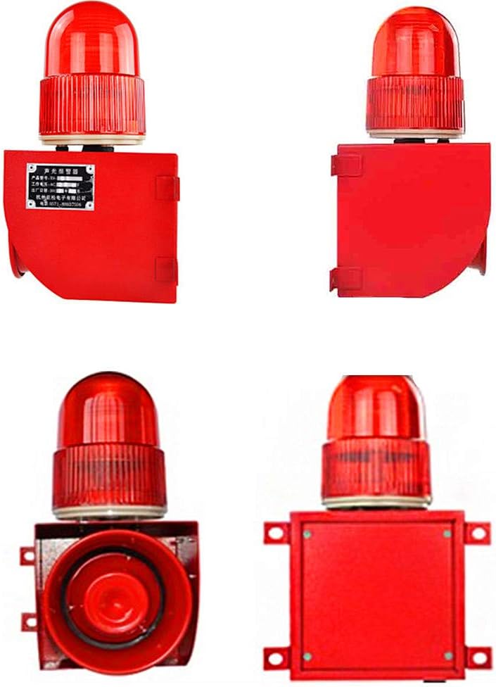 Industrial Sound Light Alarm Siren Horn with Button LED Warning Light One Touch Emergency Voice Alarm Strobe Light Safety School Factory (DC 24V)