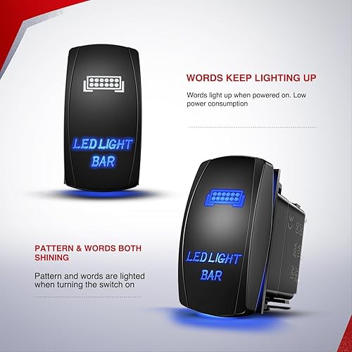 Miniatura 21 de Barra de luz LED Nilight. arnés de cableado, kit de 12 V, interruptor basculante, láser de 5 pines, interruptor de encendido y apagado impermeable