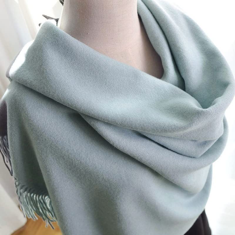 URYYRIT Sciarpa Scarf da Donna Autunno E Inverno Addensato Collo Caldo Colore Solido A Doppio Utilizzo della Nappa Lunga Una Sciarpa Spessa