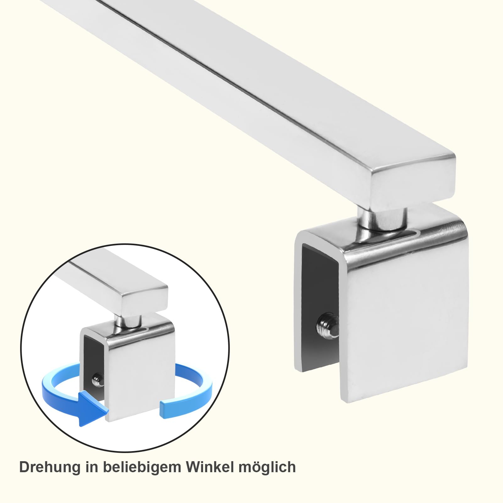 SVNR Barra telescópica ajustable para puerta de ducha de 700 mm a 1200 mm, acero inoxidable, forma cuadrada para mamparas de ducha húmedas y cabinas, apto para cristales de 8 – 10 mm, color plateado